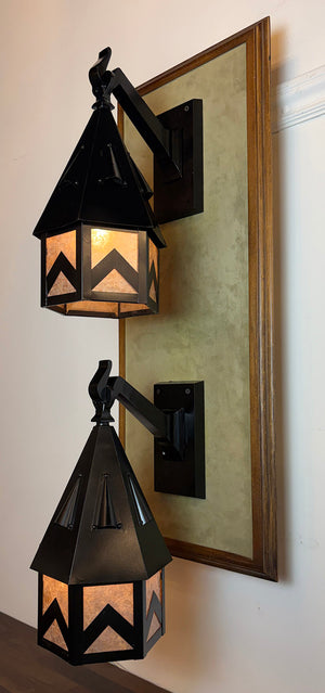$1100 PAIR - Antique 1930s Art Deco - Arts and Crafts Exterior Wall Sconces