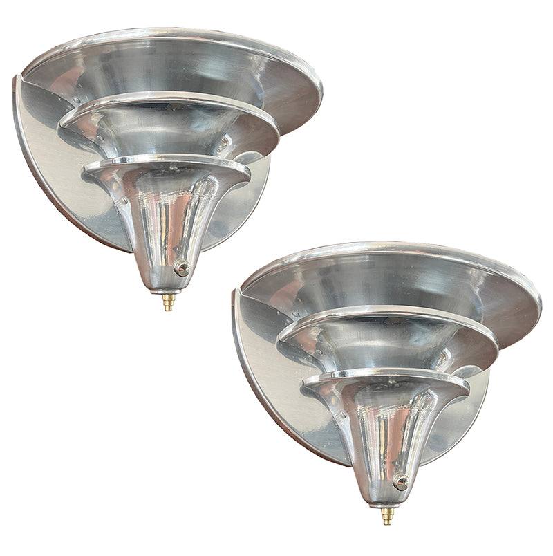 $1000 PAIR - Circa 1930 Machine Age Art Deco Wall Sconces