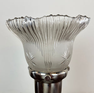 Antique Circa 1920s-30s Art Deco Satin Glass Accent Lamp
