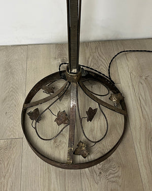Antique Circa 1925 Signed a la Vieille Forge Art Deco Torcheire Floor Lamp