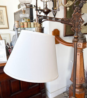Antique CIrca 1930 Copper Plated Art Deco Bridge Arm Lamp