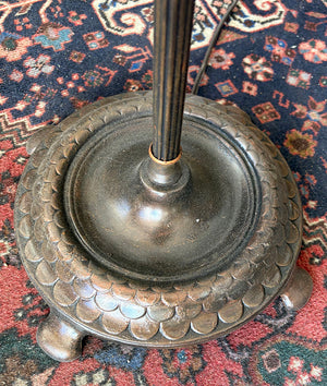 Antique CIrca 1930 Copper Plated Art Deco Bridge Arm Lamp