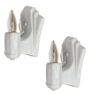 $500 PAIR - Antique Circa 1930 Art Deco Porcelain Sconces (Copy)
