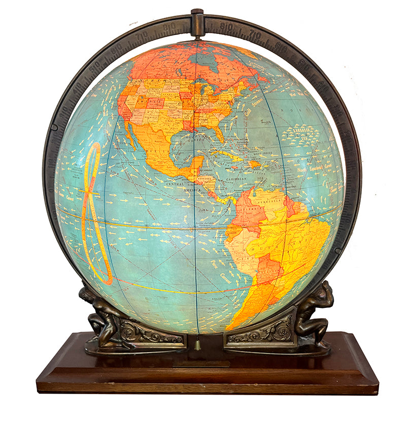 Antique 1966 Vintage Mid Century Globe Lamp