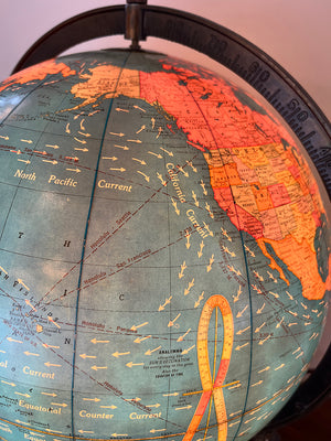 Antique 1966 Vintage Mid Century Globe Lamp