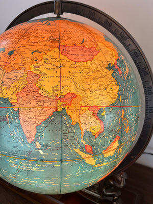 Antique 1966 Vintage Mid Century Globe Lamp
