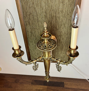 Antique 1900 Edwardian Double Light Converted Gas Sconce