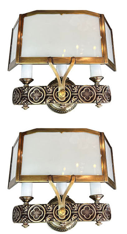 $1650 PAIR  -  Antique Circa 1925-30 Art Deco Wall Sconces