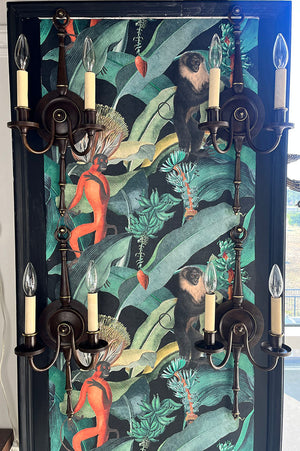 $950 PAIR - SET OF 4 AVAILABLE -  Antique Circa 1910 Georgian / Colonial Revival Elongated Double Light Wall Sconces