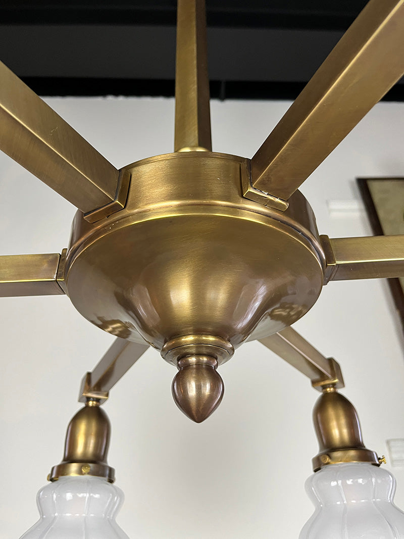 Antique Circa 1910 Six Light Transitional Edwardian Fixture with Scall ...