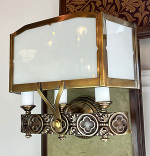 $1650 PAIR  -  Antique Circa 1925-30 Art Deco Wall Sconces