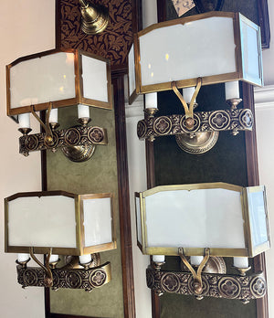 $1650 PAIR - SET OF 8 SCONCES AVAILABLE -  Antique Circa 1925-30 Art Deco Wall Sconces