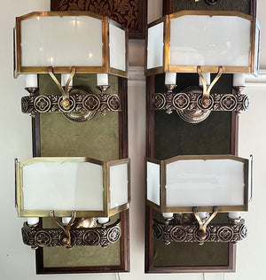 $1650 PAIR - SET OF 8 SCONCES AVAILABLE -  Antique Circa 1925-30 Art Deco Wall Sconces