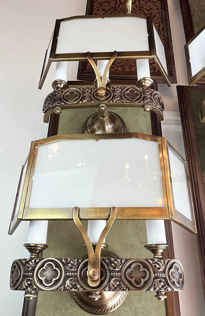 $1650 PAIR  -  Antique Circa 1925-30 Art Deco Wall Sconces