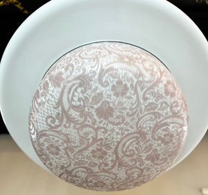 Antique Circa 1925-30 Bellova Floral Pattern Painted and Etched Pendant