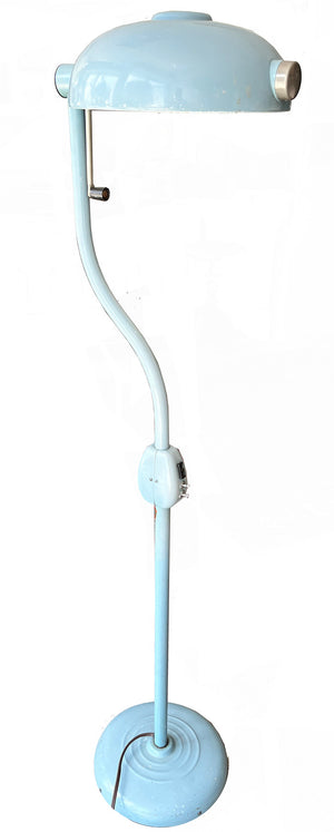 Vintage 1940s Signed Hill-Rom Medical Lamp - Blue Enamel
