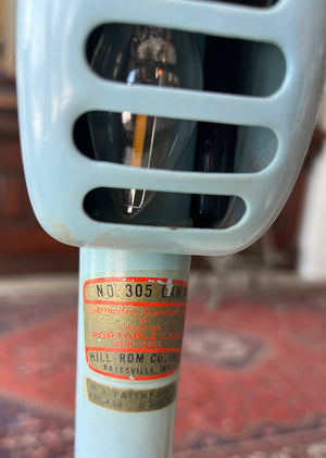 Vintage 1940s Signed Hill-Rom Medical Lamp - Blue Enamel