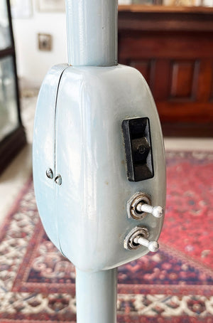 Vintage 1940s Signed Hill-Rom Medical Lamp - Blue Enamel