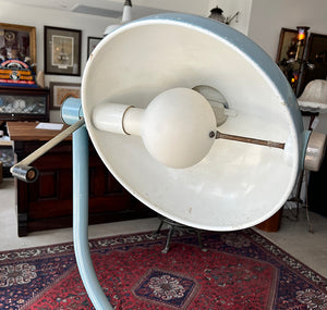 Vintage 1940s Signed Hill-Rom Medical Lamp - Blue Enamel