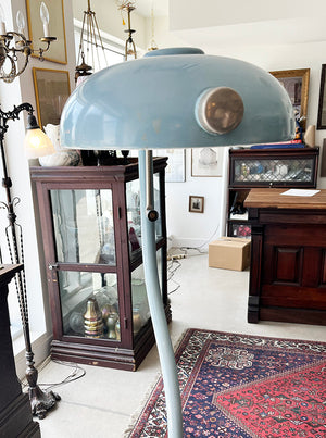 Vintage 1940s Signed Hill-Rom Medical Lamp - Blue Enamel