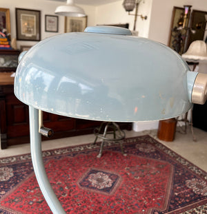 Vintage 1940s Signed Hill-Rom Medical Lamp - Blue Enamel