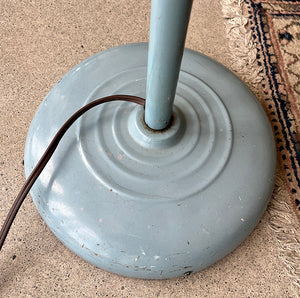 Vintage 1940s Signed Hill-Rom Medical Lamp - Blue Enamel