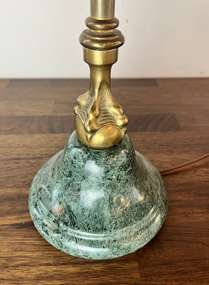 $1100 PAIR- Elegant Pair of Vintage Champan Neo Classical Claw Foot Table Lamps with Marble Bases