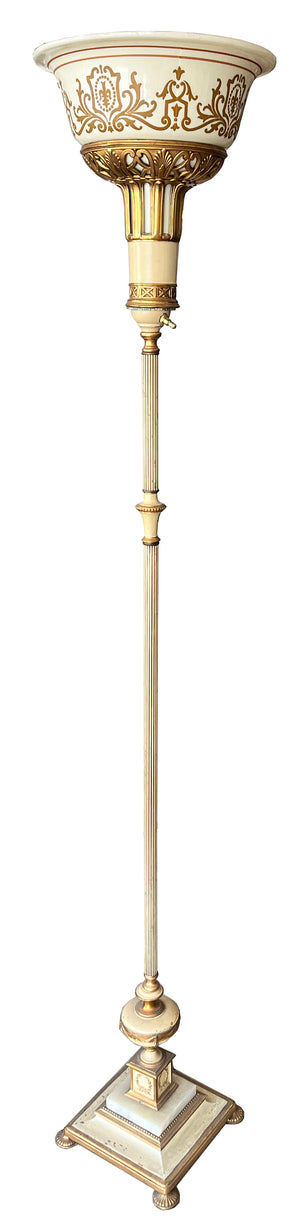 Antique Circa 1930 Art Deco Torchiere Lamp Attributed to Lightolier