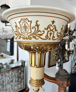 Antique Circa 1930 Art Deco Torchiere Lamp Attributed to Lightolier