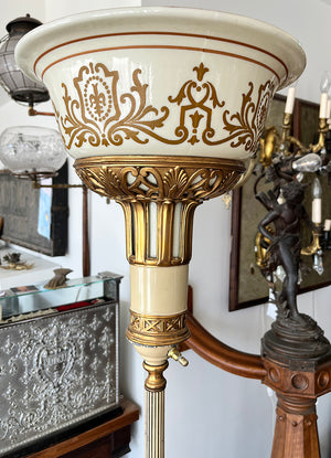 Antique Circa 1930 Art Deco Torchiere Lamp Attributed to Lightolier