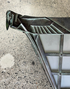 $3800 PAIR - Stunning Pair of 1930 Signed Max Le Verrier French Art Deco Egyptian Bronze Wall Sconces