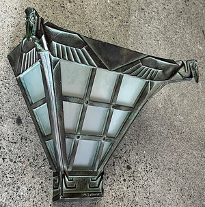 $3800 PAIR - Stunning Pair of 1930 Signed Max Le Verrier French Art Deco Egyptian Bronze Wall Sconces