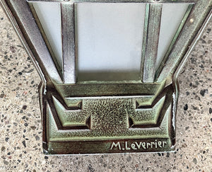 $3800 PAIR - Stunning Pair of 1930 Signed Max Le Verrier French Art Deco Egyptian Bronze Wall Sconces