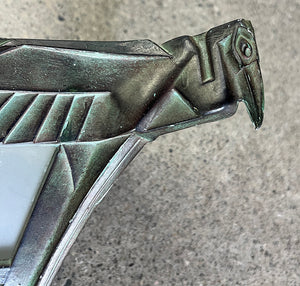 $3800 PAIR - Stunning Pair of 1930 Signed Max Le Verrier French Art Deco Egyptian Bronze Wall Sconces
