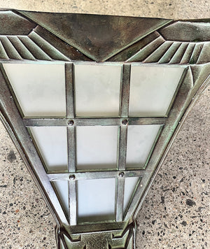 $3800 PAIR - Stunning Pair of 1930 Signed Max Le Verrier French Art Deco Egyptian Bronze Wall Sconces