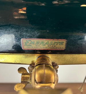 Anitque Circa 1910 Signed Emeralite Double Head Partners Desk Table Lamp