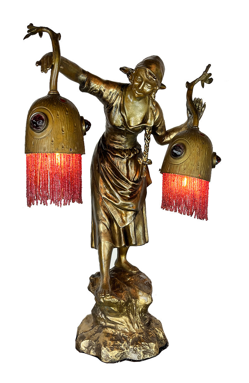 european figural lamp