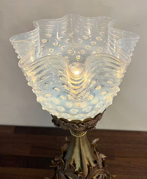 Antique Circa 1900 Victorian Converted Gas Portable Lamp Attributed to Gibson Gas Fixture Works of Philadelphia