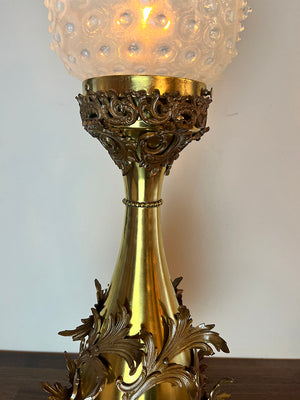 Antique Circa 1900 Victorian Converted Gas Portable Lamp Attributed to Gibson Gas Fixture Works of Philadelphia
