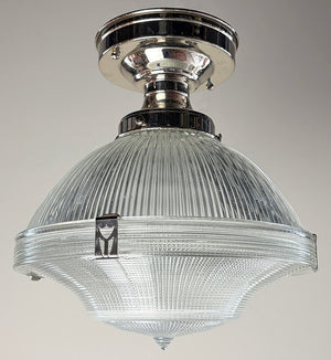 Antique Circa 1930s Holophane Flush Mount