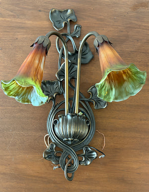 Pair of Art Nouveau Reproduction Wall Scocnes