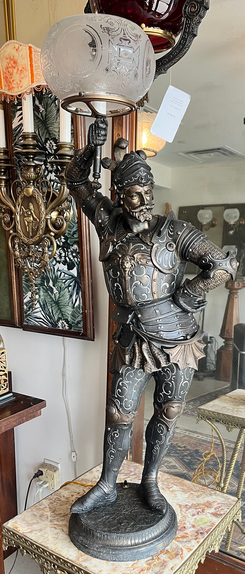 Antique 1880s-1910 era Large Figural Lamp