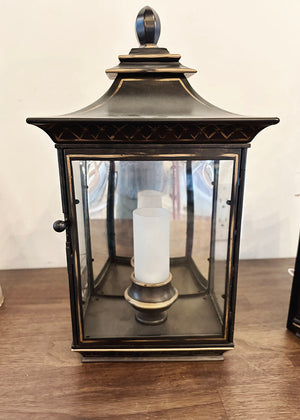 Pair Pagoda Lanterns - Wall Sconces or Table Lamp Configuration