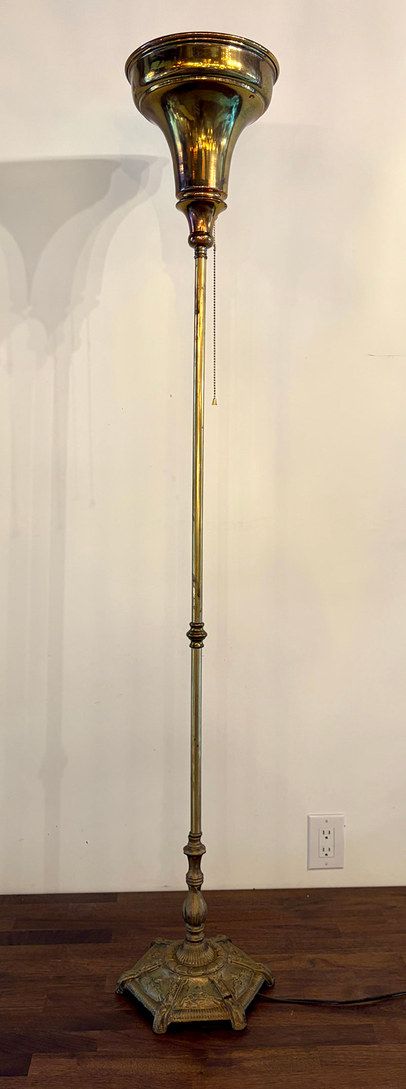 1920s-30 Art Deco Brass Torcheiere Lamp