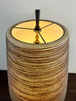 Rare early Lotte and Gunnar Bostlund Tribal Table Lamp with Original Fibreglass and Jute Shade