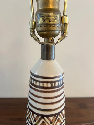 Rare early Lotte and Gunnar Bostlund Tribal Table Lamp with Original Fibreglass and Jute Shade