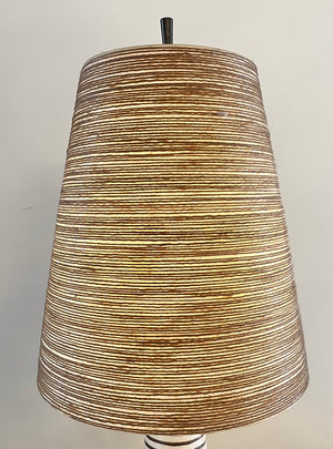 Rare early Lotte and Gunnar Bostlund Tribal Table Lamp with Original Fibreglass and Jute Shade