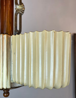 Antique Machine Age Art Deco Circa 1930 Five Light Markel Slip Shade Chandelier
