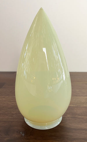 Antique Early 1900 Early Electric Newel Post Light With Original Antique Vaseline Glass Bullet Shade