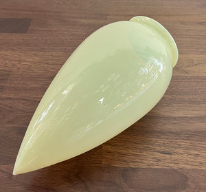 Antique Early 1900 Early Electric Newel Post Light With Original Antique Vaseline Glass Bullet Shade